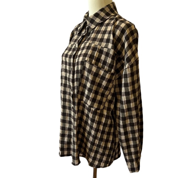 O’MER SHIRT WOMENS US 8 CHECKED PREPPY ITALIAN COTTON BLD CLASSIC CASUAL CHIC - Picture 4 of 12